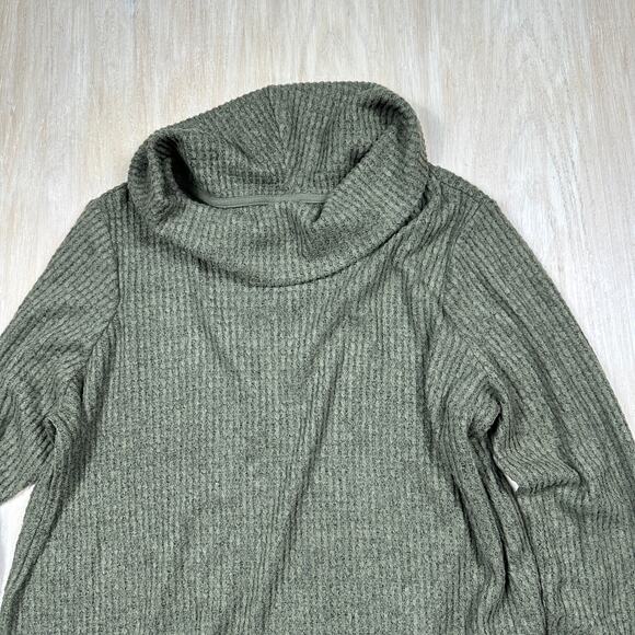 Torrid Green Ribbed Knit Cowl Neck Pullover Long Sleeve Cozy Sweatshirt 1X - Picture 2 of 13